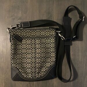 Coach Stylish Black and Gray Crossbody Bag